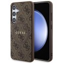 Etui Guess 4G Collection Leather Metal Logo MagSafe na Samsung Galaxy S24 - brązowe Guess