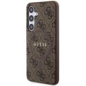 Etui Guess 4G Collection Leather Metal Logo MagSafe na Samsung Galaxy S24 - brązowe Guess