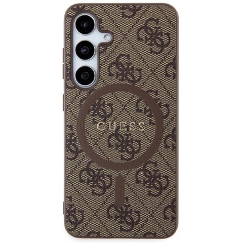 Etui Guess 4G Collection Leather Metal Logo MagSafe na Samsung Galaxy S24 - brązowe Guess