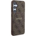 Etui Guess 4G Collection Leather Metal Logo MagSafe na Samsung Galaxy S24 - brązowe Guess