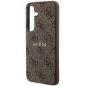 Etui Guess 4G Collection Leather Metal Logo MagSafe na Samsung Galaxy S24 - brązowe Guess