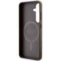 Etui Guess 4G Collection Leather Metal Logo MagSafe na Samsung Galaxy S24 - brązowe Guess