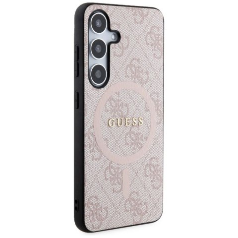 Etui Guess 4G Collection Leather Metal Logo MagSafe na Samsung Galaxy S24 - różowe Guess