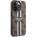 Etui Guess 4G Printed Stripes MagSafe na iPhone 15 Pro - brązowe Guess