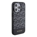 Etui Guess GCube Stripes MagSafe na iPhone 15 Pro Max - czarne Guess