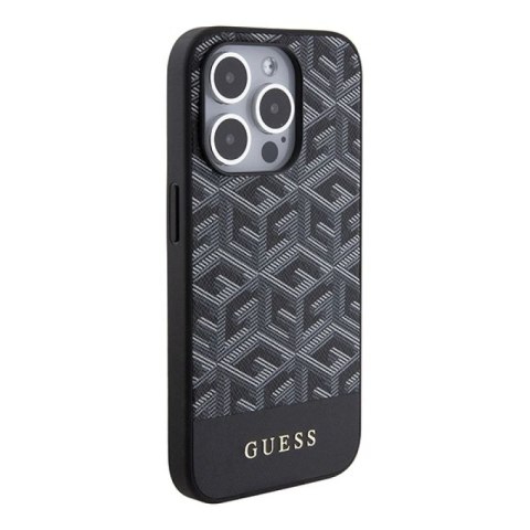 Etui Guess GCube Stripes MagSafe na iPhone 15 Pro Max - czarne Guess