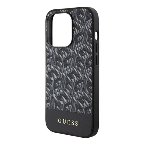 Etui Guess GCube Stripes MagSafe na iPhone 15 Pro Max - czarne Guess