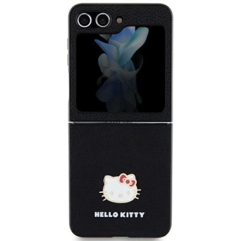 Etui Hello Kitty Metal Logo Kitty Head na Samsung Galaxy Z Flip 5 - czarne Hello Kitty