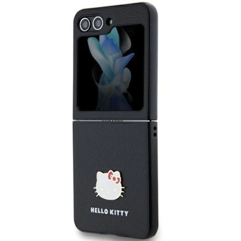 Etui Hello Kitty Metal Logo Kitty Head na Samsung Galaxy Z Flip 5 - czarne Hello Kitty