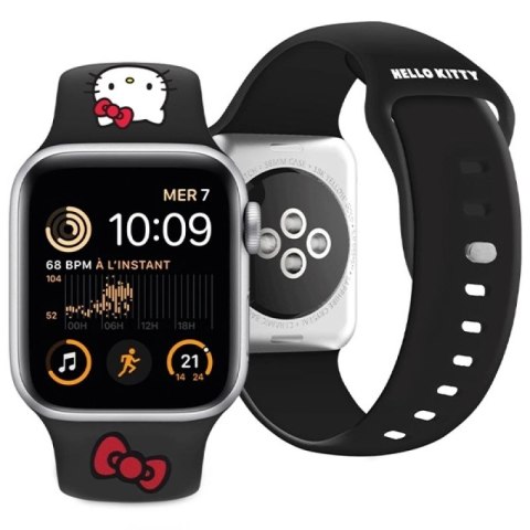 Pasek Hello Kitty Silicone Kitty Head na Apple Watch 42/44/45/49mm - czarny Hello Kitty
