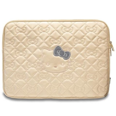 Pokrowiec Hello Kitty Zip PU Quilted Bows na laptopa 14" - złoty Hello Kitty