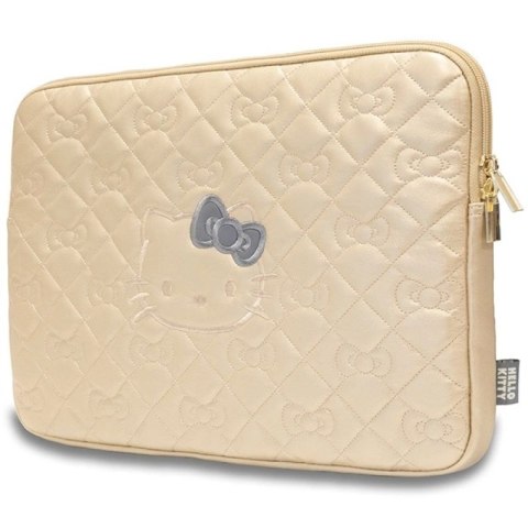 Pokrowiec Hello Kitty Zip PU Quilted Bows na laptopa 14" - złoty Hello Kitty