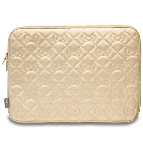 Pokrowiec Hello Kitty Zip PU Quilted Bows na laptopa 14" - złoty Hello Kitty