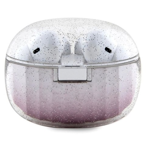 Słuchawki Bluetooth Guess Glitter Gradient TWS + stacja dokująca - różowe Guess