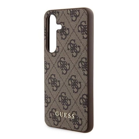 Etui Guess 4G Metal Gold Logo na Samsung Galaxy S24 - brązowe Guess