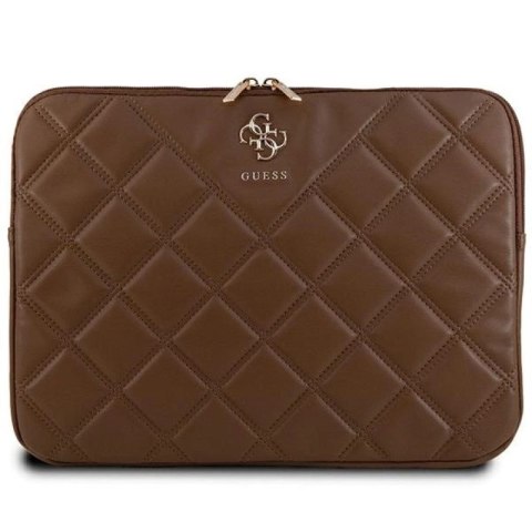 Pokrowiec Guess Quilted 4G na laptopa 14" - brązowy Guess