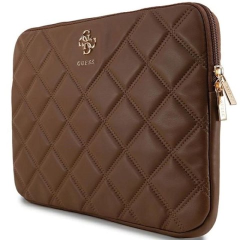 Pokrowiec Guess Quilted 4G na laptopa 14" - brązowy Guess