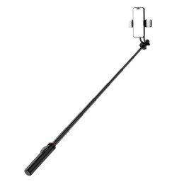 Selfie stick WC12YDS teleskopowy tripod 1.3m ze stopu aluminium z podwójną lampą i uchwytem na telefon - czarny Hurtel