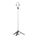 Selfie stick WC13YDS teleskopowy tripod 1.3m z podwójną lampą i uchwytem na telefon - czarny Hurtel