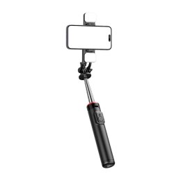 Selfie stick WC13YDS teleskopowy tripod 1.3m z podwójną lampą i uchwytem na telefon - czarny Hurtel