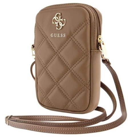 Torebka Guess Zip Quilted 4G - brązowa Guess