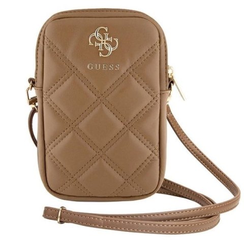 Torebka Guess Zip Quilted 4G - brązowa Guess
