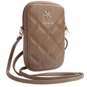Torebka Guess Zip Quilted 4G - brązowa Guess