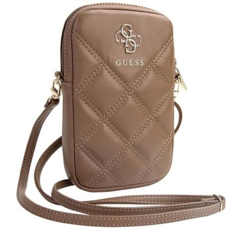 Torebka Guess Zip Quilted 4G - brązowa Guess