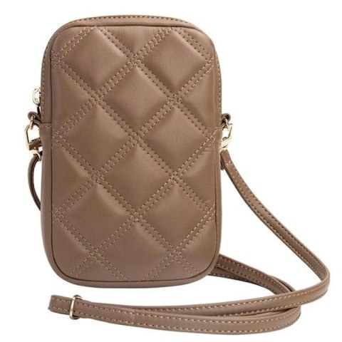 Torebka Guess Zip Quilted 4G - brązowa Guess