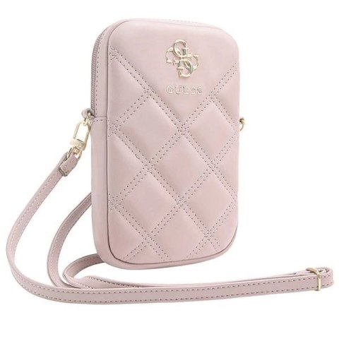 Torebka Guess Zip Quilted 4G - różowa