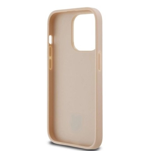 Etui DKNY Leather Checkered Mono Pattern & Printed Stripes na iPhone 14 Pro - różowe DKNY