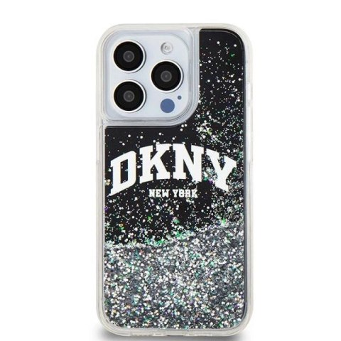 Etui DKNY Liquid Glitter Big Logo na iPhone 14 Pro - czarne DKNY