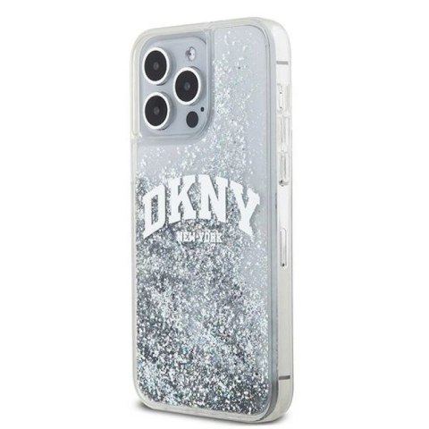 Etui DKNY Liquid Glitter Big Logo na iPhone 15 Pro - białe DKNY