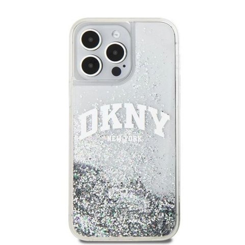 Etui DKNY Liquid Glitter Big Logo na iPhone 15 Pro - białe DKNY