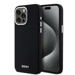 Etui DKNY Liquid Silicone Small Metal Logo MagSafe na iPhone 14 Pro Max - czarne DKNY