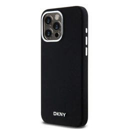 Etui DKNY Liquid Silicone Small Metal Logo MagSafe na iPhone 14 Pro Max - czarne DKNY