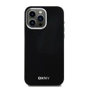 Etui DKNY Liquid Silicone Small Metal Logo MagSafe na iPhone 14 Pro Max - czarne DKNY
