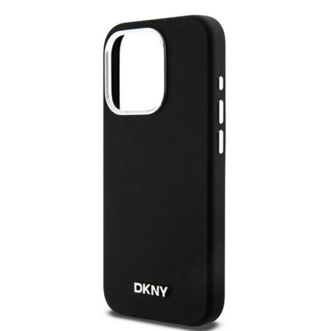 Etui DKNY Liquid Silicone Small Metal Logo MagSafe na iPhone 14 Pro - czarne DKNY