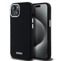 Etui DKNY Liquid Silicone Small Metal Logo MagSafe na iPhone 15 Plus / 14 Plus - czarne DKNY