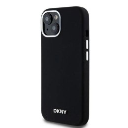 Etui DKNY Liquid Silicone Small Metal Logo MagSafe na iPhone 15 Plus / 14 Plus - czarne DKNY