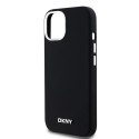 Etui DKNY Liquid Silicone Small Metal Logo MagSafe na iPhone 15 Plus / 14 Plus - czarne DKNY