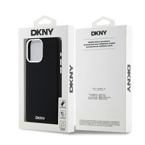 Etui DKNY Liquid Silicone Small Metal Logo MagSafe na iPhone 15 Pro Max - czarne DKNY