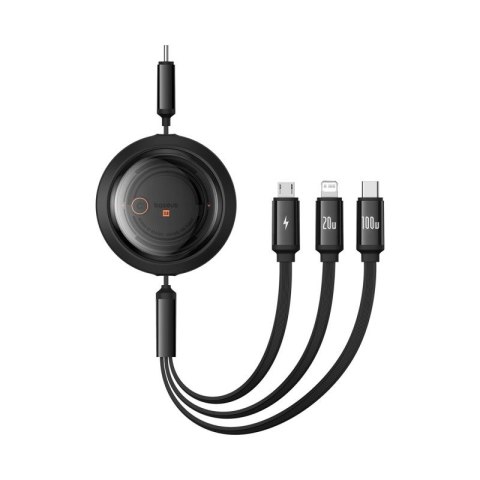 Kabel Baseus Free2Draw CB000084 zwijany USB-C - Lightning / USB-C / micro USB 100W 1.1m - czarny Baseus