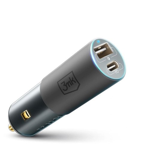Ładowarka samochodowa 3mk Hyper Car Charger USB-C USB-A 100W - srebrna