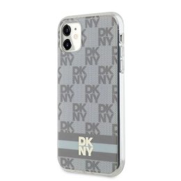 Etui DKNY IML Checkered Mono Pattern & Printed Stripes MagSafe na iPhone 11 / Xr - beżowe DKNY