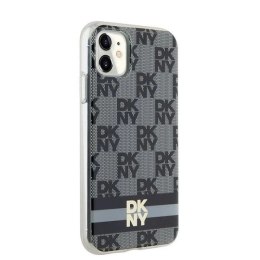 Etui DKNY IML Checkered Mono Pattern & Printed Stripes MagSafe na iPhone 11 / Xr - czarne DKNY