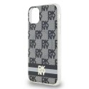 Etui DKNY IML Checkered Mono Pattern & Printed Stripes MagSafe na iPhone 11 / Xr - czarne DKNY