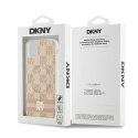 Etui DKNY IML Checkered Mono Pattern & Printed Stripes MagSafe na iPhone 11 / Xr - różowe DKNY