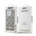 Etui DKNY IML Checkered Mono Pattern & Printed Stripes MagSafe na iPhone 13 Pro / 13 - beżowe DKNY