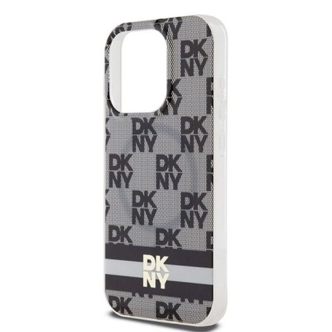 Etui DKNY IML Checkered Mono Pattern & Printed Stripes MagSafe na iPhone 13 Pro / 13 - czarne DKNY